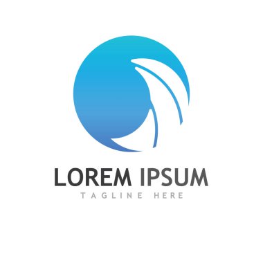 Su dalgası simgesi vektör çizim logosu