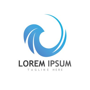 Su dalgası simgesi vektör çizim logosu
