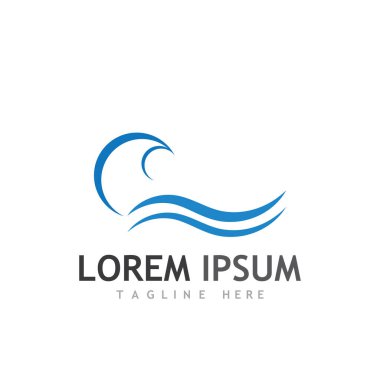 Su dalgası simgesi vektör çizim logosu