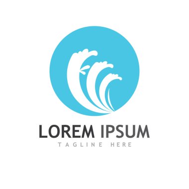Su dalgası simgesi vektör çizim logosu