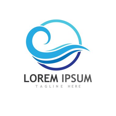 Su dalgası simgesi vektör çizim logosu