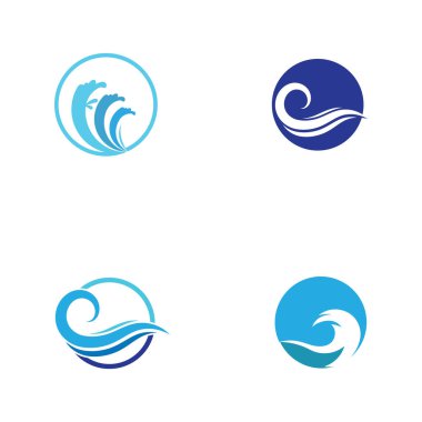 Su dalgası simgesi vektör çizim logosu