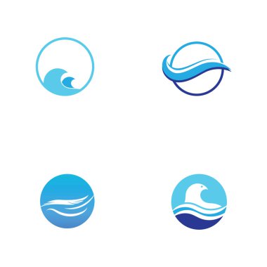 Su dalgası simgesi vektör çizim logosu