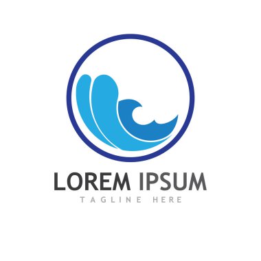 Su dalgası simgesi vektör çizim logosu