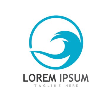 Su dalgası simgesi vektör çizim logosu