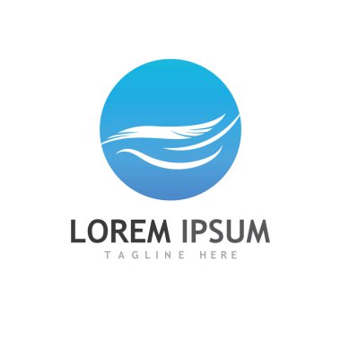 Su dalgası simgesi vektör çizim logosu