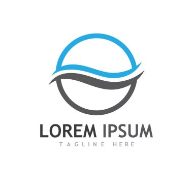 Su dalgası simgesi vektör çizim logosu