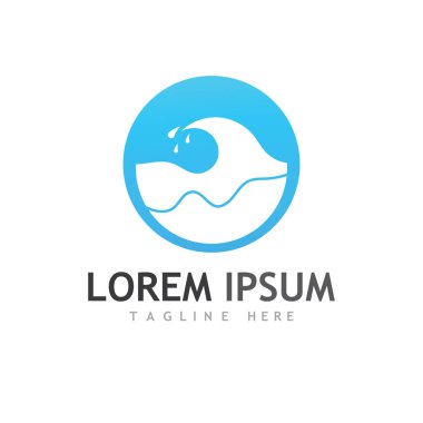 Su dalgası simgesi vektör çizim logosu