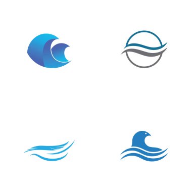 Su dalgası simgesi vektör çizim logosu
