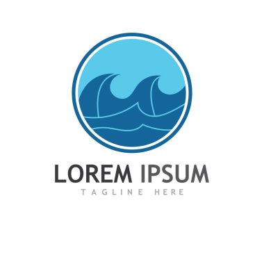 Su dalgası simgesi vektör çizim logosu