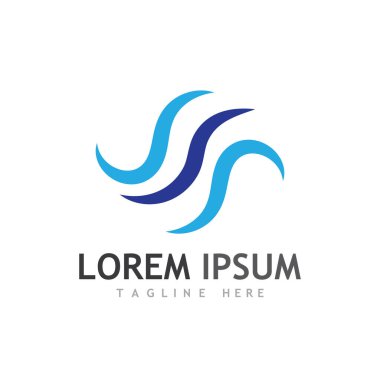Su dalgası simgesi vektör çizim logosu