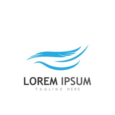 Su dalgası simgesi vektör çizim logosu