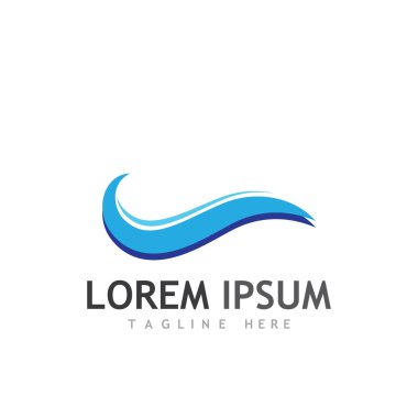 Su dalgası simgesi vektör çizim logosu