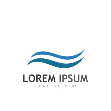 Su dalgası simgesi vektör çizim logosu