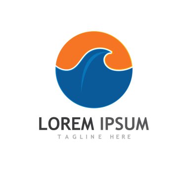 Su dalgası simgesi vektör çizim logosu