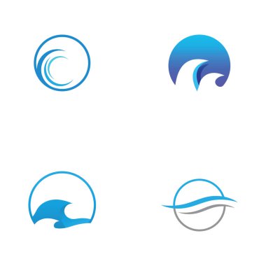 Su dalgası simgesi vektör çizim logosu