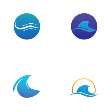 Su dalgası simgesi vektör çizim logosu