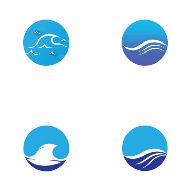 Su dalgası simgesi vektör çizim logosu