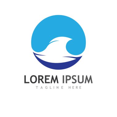 Su dalgası simgesi vektör çizim logosu