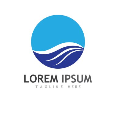 Su dalgası simgesi vektör çizim logosu