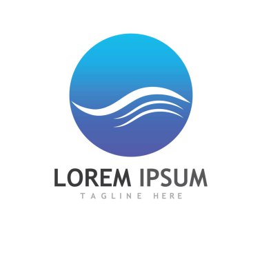 Su dalgası simgesi vektör çizim logosu