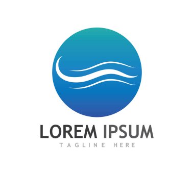 Su dalgası simgesi vektör çizim logosu