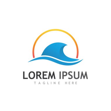 Su dalgası simgesi vektör çizim logosu