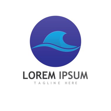 Su dalgası simgesi vektör çizim logosu