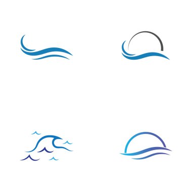 Su dalgası simgesi vektör çizim logosu