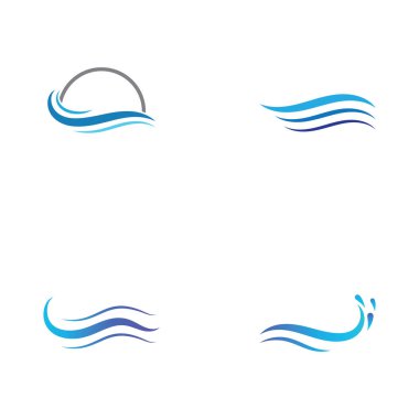 Su dalgası simgesi vektör çizim logosu