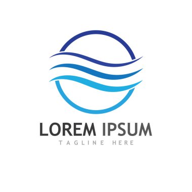 Su dalgası simgesi vektör çizim logosu