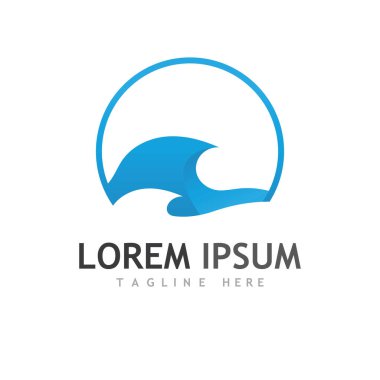 Su dalgası simgesi vektör çizim logosu
