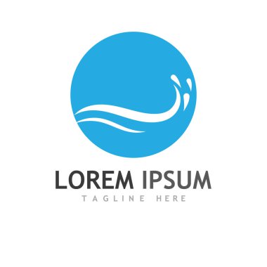 Su dalgası simgesi vektör çizim logosu