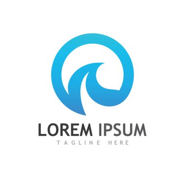 Su dalgası simgesi vektör çizim logosu