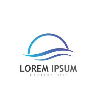 Su dalgası simgesi vektör çizim logosu