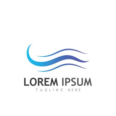 Su dalgası simgesi vektör çizim logosu