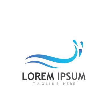 Su dalgası simgesi vektör çizim logosu