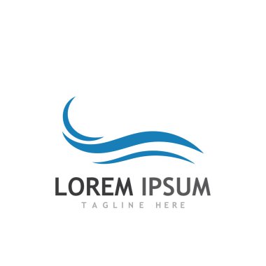 Su dalgası simgesi vektör çizim logosu