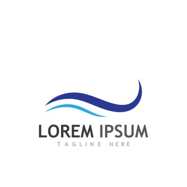 Su dalgası simgesi vektör çizim logosu