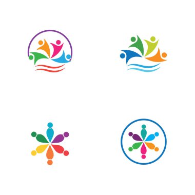 Topluluk, ağ ve sosyal simge tasarım şablonu