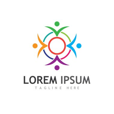 Topluluk, ağ ve sosyal simge tasarım şablonu