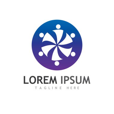 Topluluk, ağ ve sosyal simge tasarım şablonu