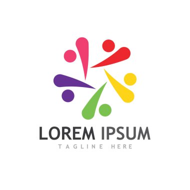 Topluluk, ağ ve sosyal simge tasarım şablonu