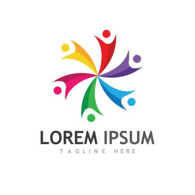 Topluluk, ağ ve sosyal simge tasarım şablonu