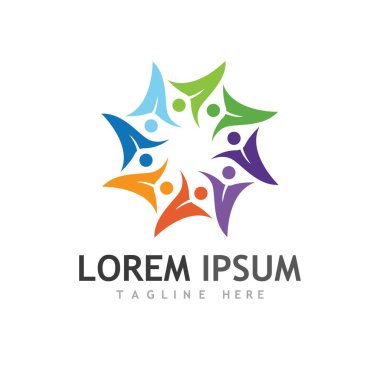 Topluluk, ağ ve sosyal simge tasarım şablonu