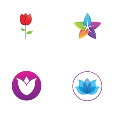 Güzellik Vektörü Nilüfer çiçekleri logo şablonu tasarımı simgesi