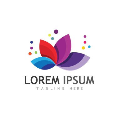 Güzellik Vektörü Nilüfer çiçekleri logo şablonu tasarımı simgesi