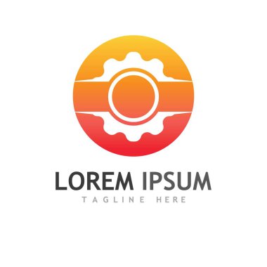 Gear Logo Şablonu vektör çizimi tasarımı