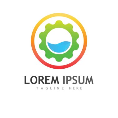 Gear Logo Şablonu vektör çizimi tasarımı