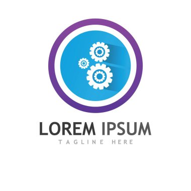 Gear Logo Şablonu vektör çizimi tasarımı